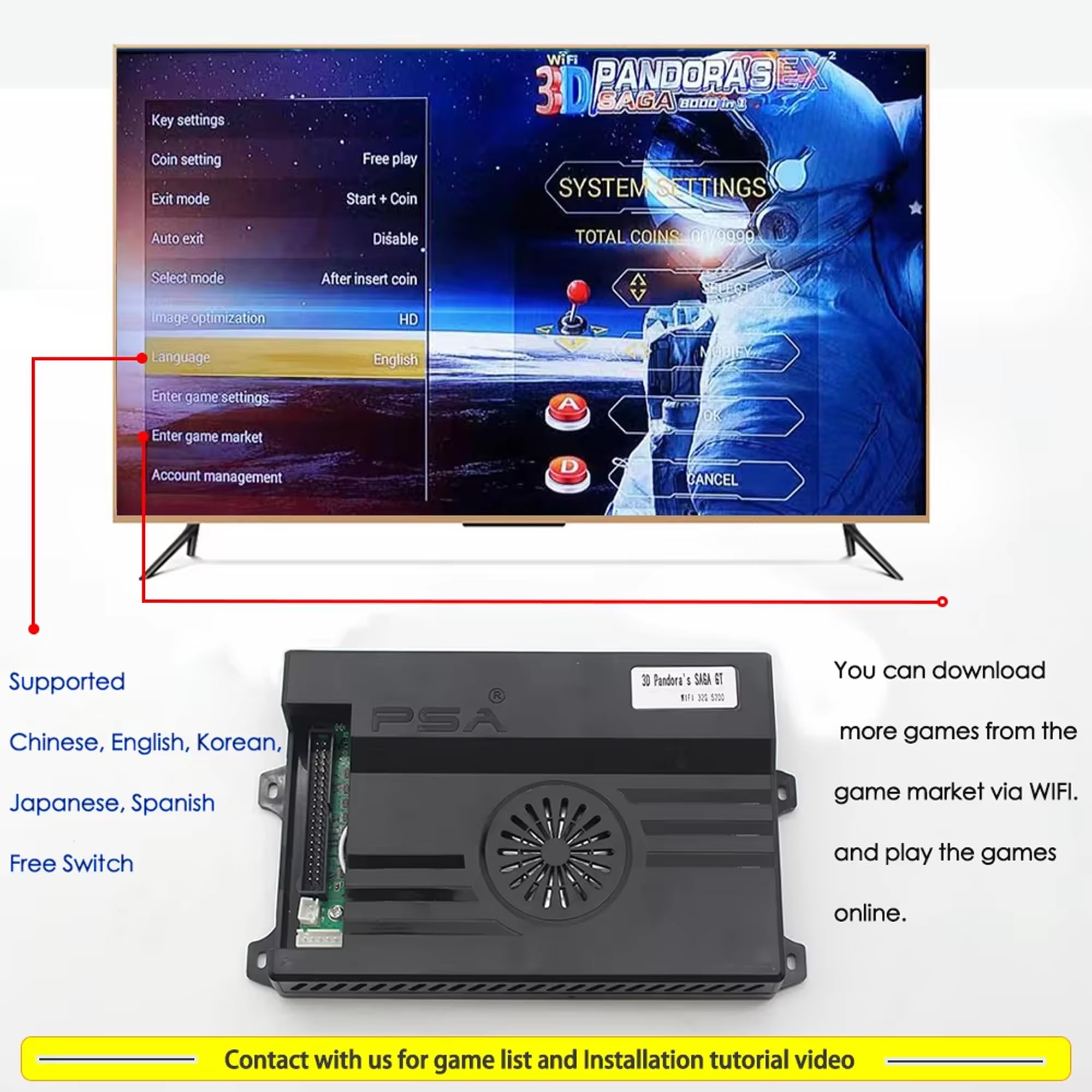 その他 3D Pandora's SAGA EX WIFI 128G 10888in1 Amazon.co.jp: HFGN 2022 Pandora Box Saga Ex 10888 in 1（3553D
